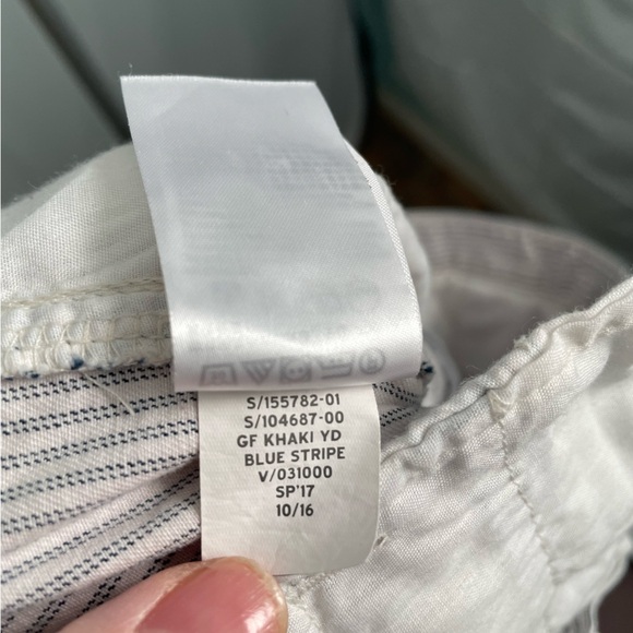Gap girlfriend‎ khaki blue and white striped size 12 - Picture 7 of 7